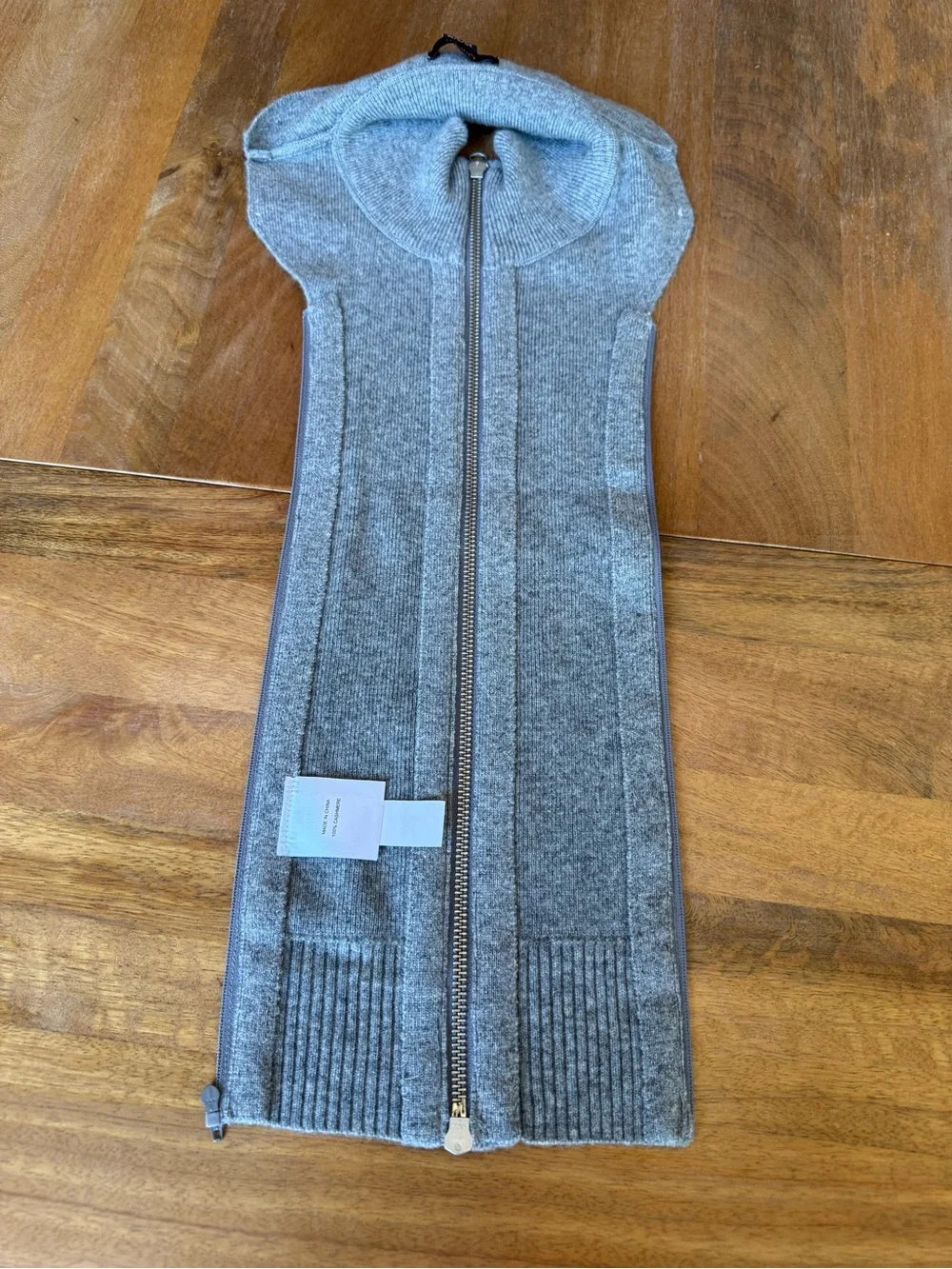 Quince 100% Mongolian Cashmere Ribbed Collar Blazer Insert/Dickey - Picture 7 of 8